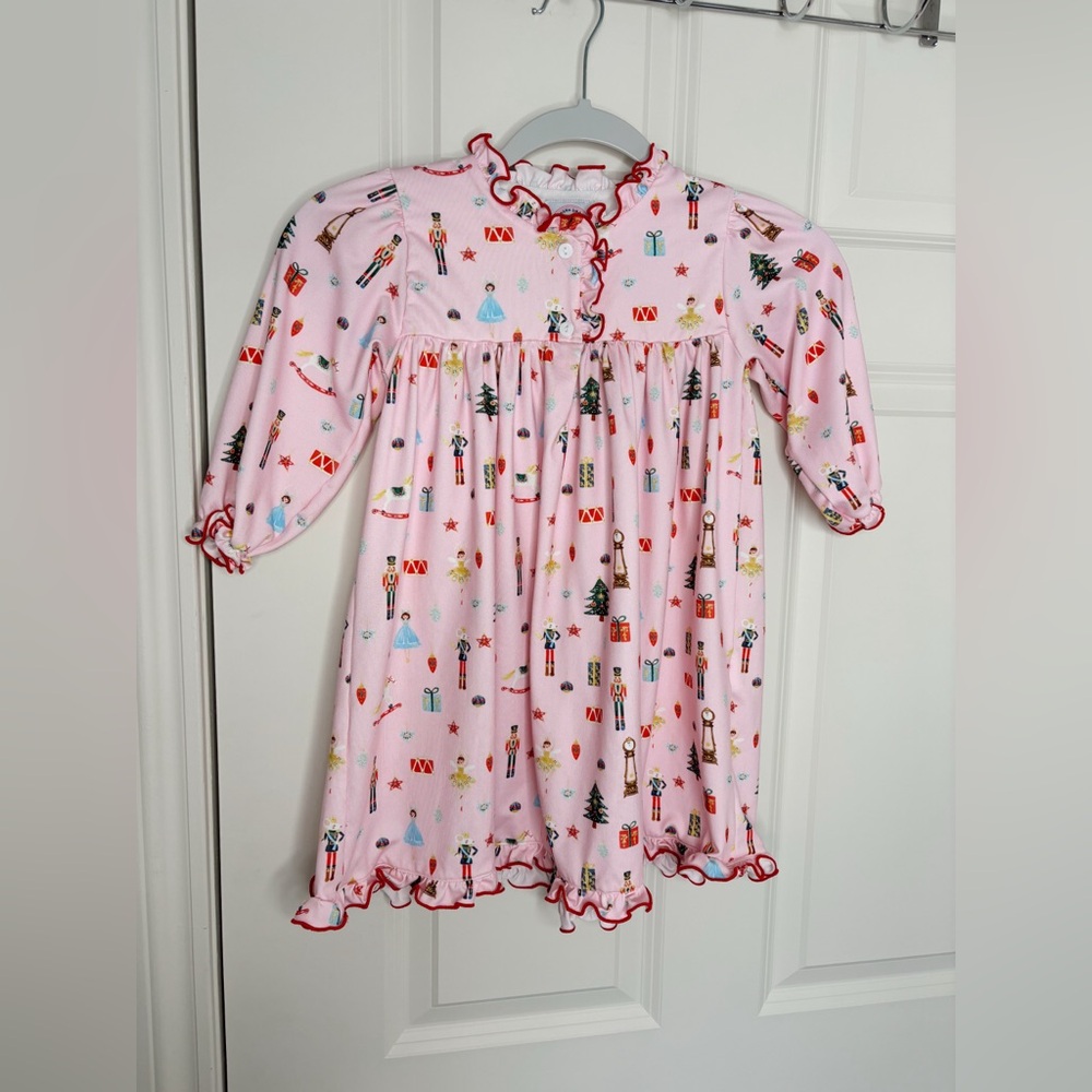 Nutcracker Girls Christmas Nightgown By Southern Smocked Company Size 2t
